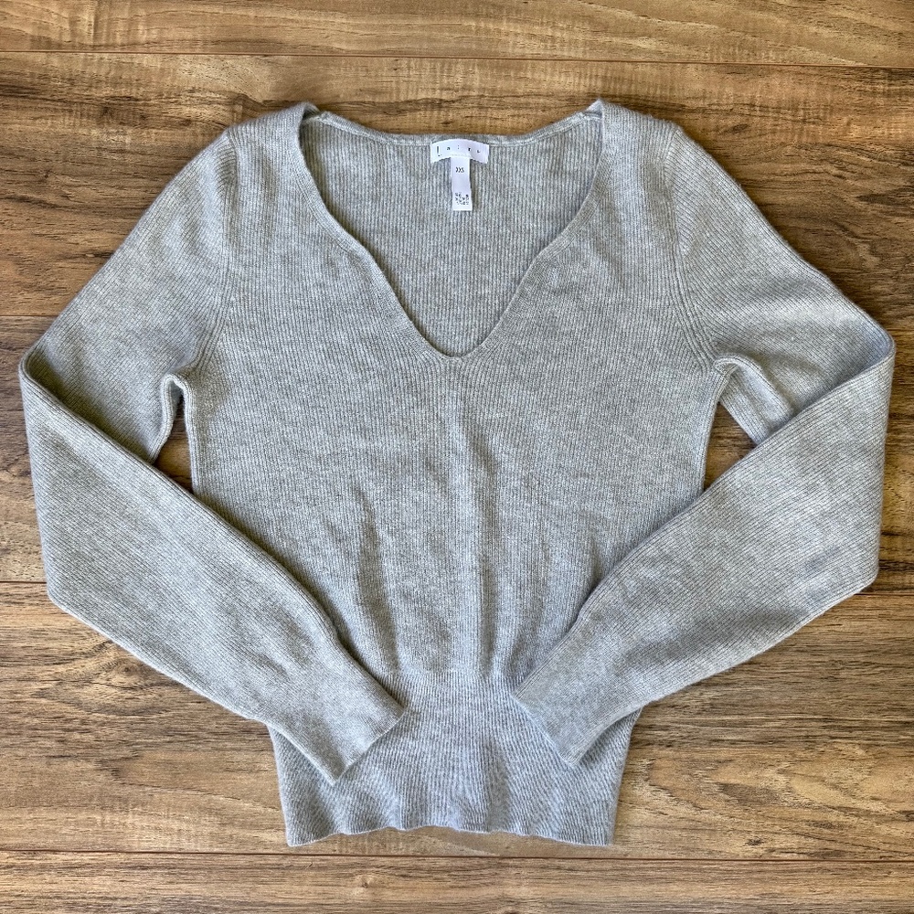 VGUC - Leith V-Neck Ribbed Knit Sweater XXS